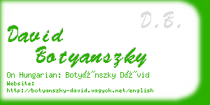 david botyanszky business card